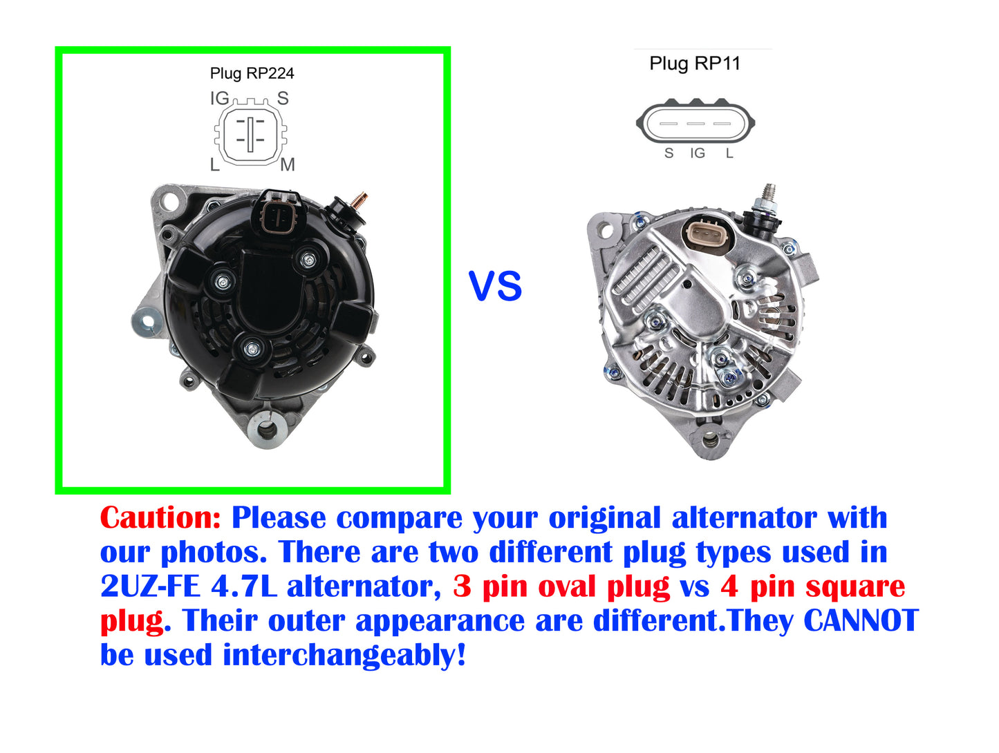 New Alternator fits Toyota Landcruiser UZJ100R 200R V8 2UZ-FE 4.7L 98-07 4 PIN