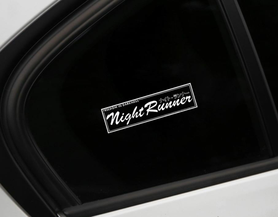 NIGHT RUNNER Drift JDM Car Decal Window Sticker GTR BRZ 86 EVO