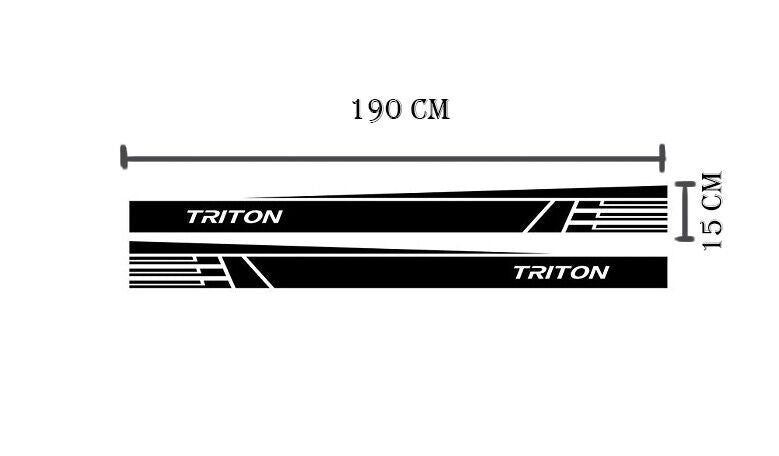 Side Skirt Decal Stickers For Mitsubishi Triton 2015-2021 (Black)