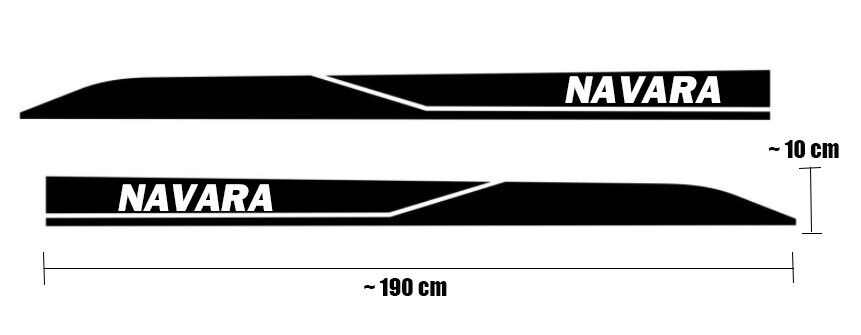 Pair Stickers Side Skirt Sport Decal Univeral Fit For Nissan Navara (BLACK)
