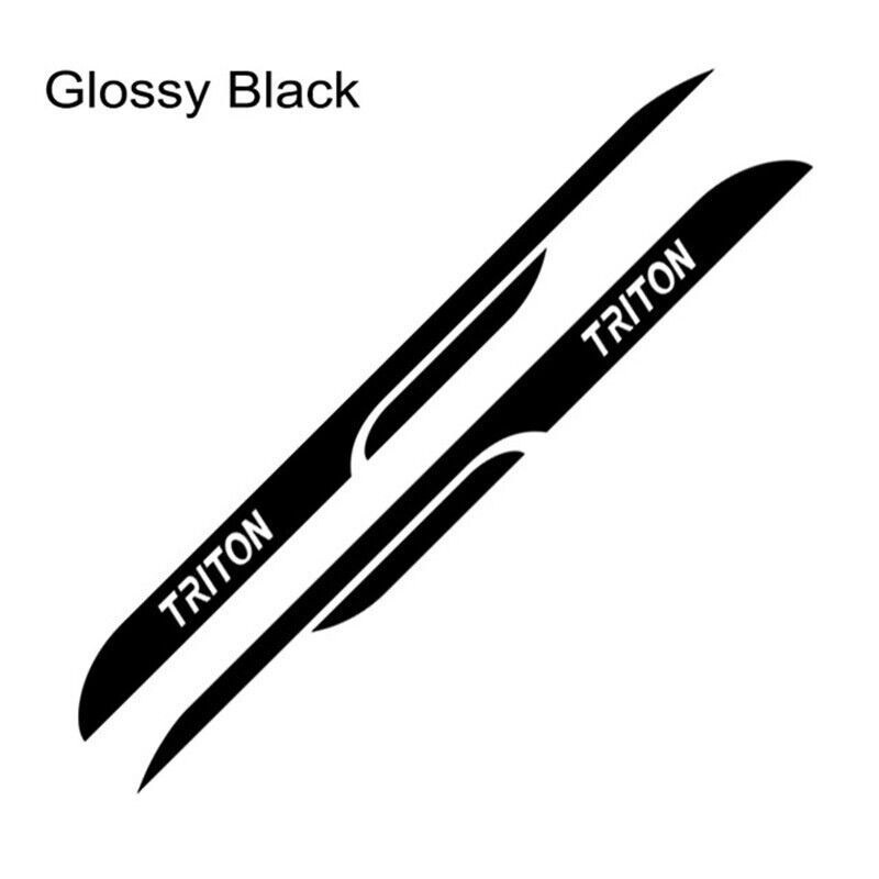 Side Skirt Decal Stickers Pair For Mitsubishi Triton (Glossy Black)