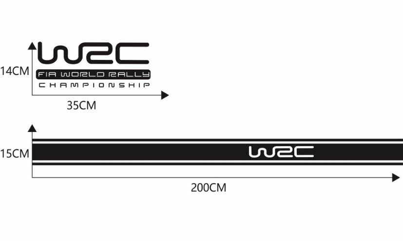 Universal WRC Sport Door Body Stripe Decorative Decal Sticker (Black) 1 Pair