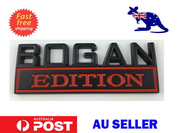 Bogan Edition Car Badge Metal Emblem Universal fit Brand New (Black & Red)