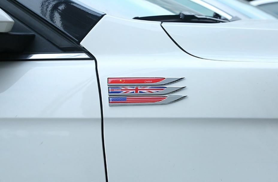 Australian Flag Car Fender Alloy Emblem Blade Badge Decals Sticker 1 Pair