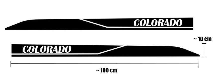Pair Stickers Side Skirt Sport Decal Univeral Fit For Holden Colorado (BLACK)