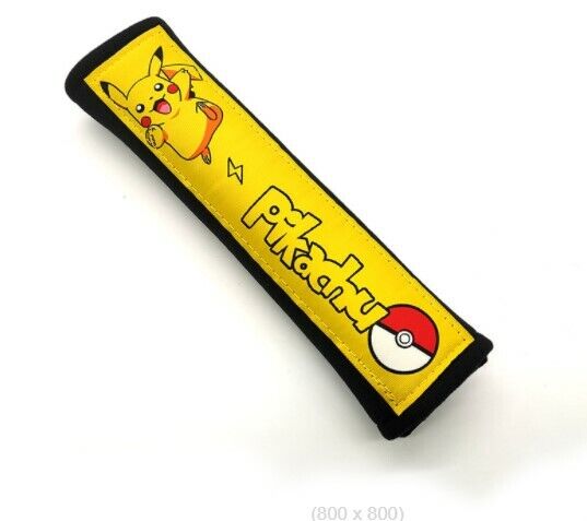 1 Pair Pikachu Pokemon Strap Shoulder Pads Seat Belt Cushion Cover AU STOCK