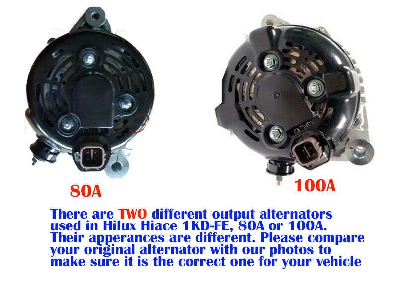 New Alternator for Toyota Hilux Hiace D4D Turbo Diesel 3.0L 1KD-FTV 2005-15 80A